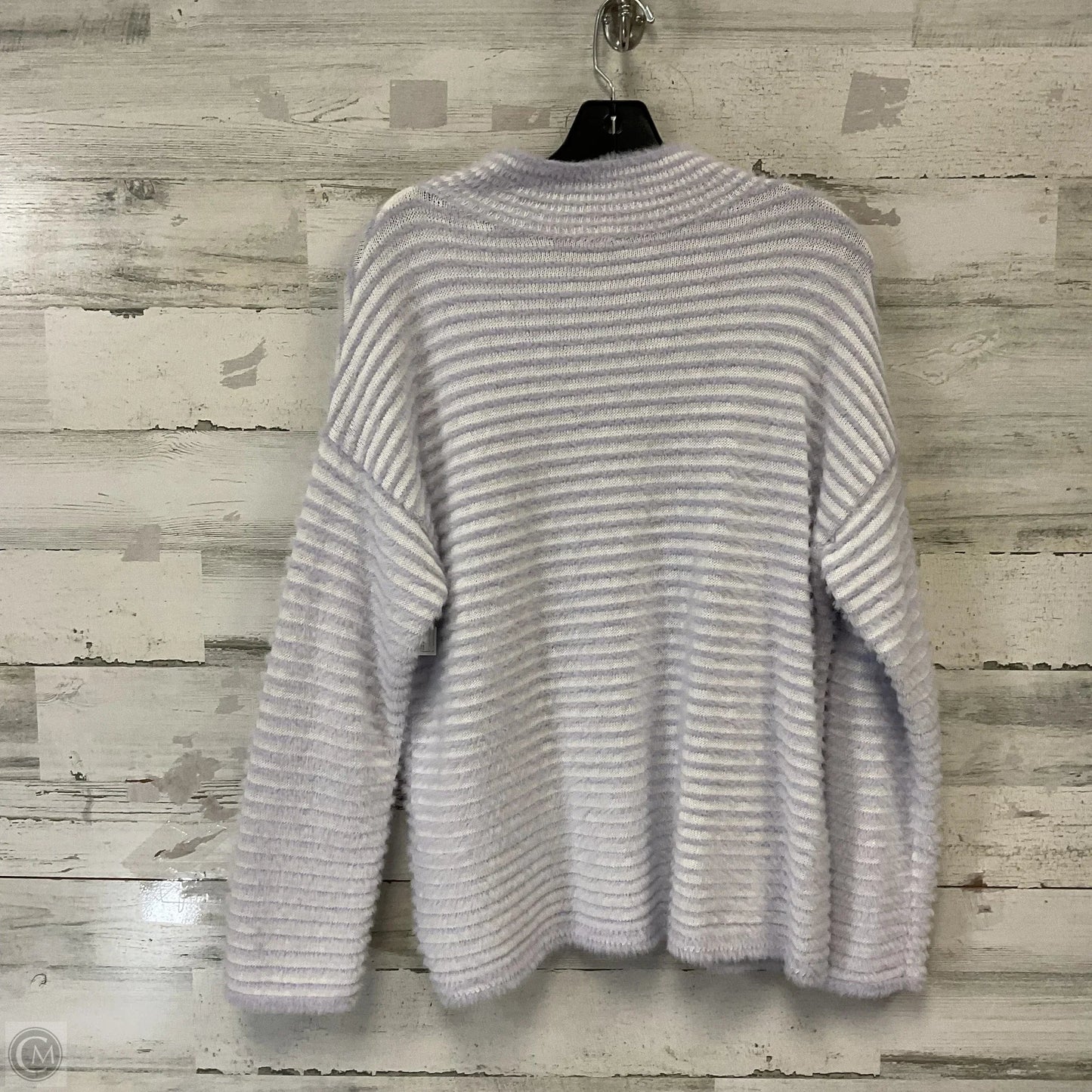 Sweater By Chicos In Purple & White, Size: Xl