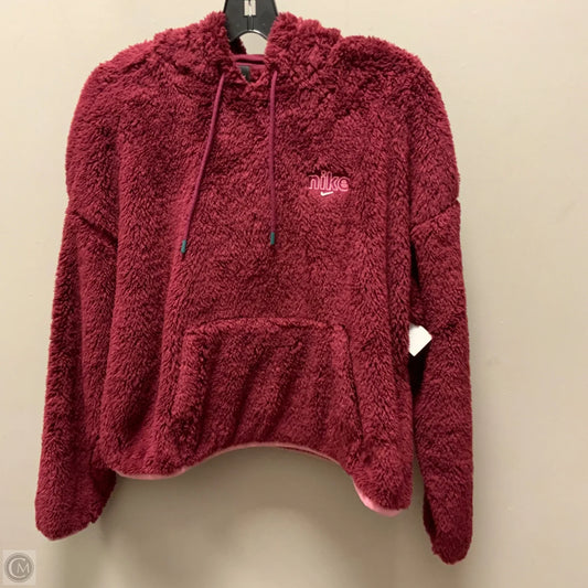 Sweatshirt Hoodie By Nike Apparel In Maroon, Size: M