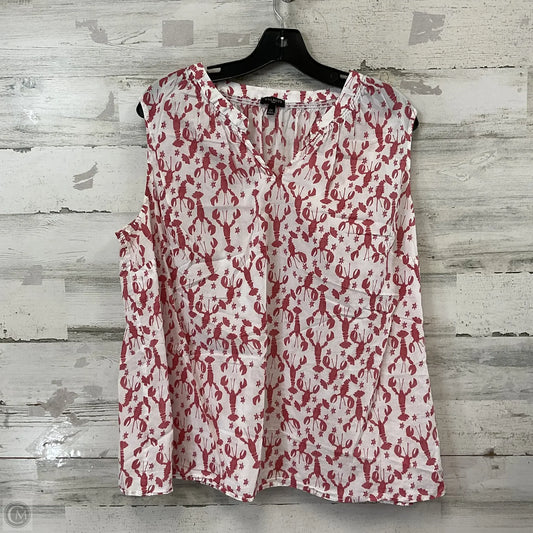 Top Sleeveless By Talbots In Red, Size: 2x