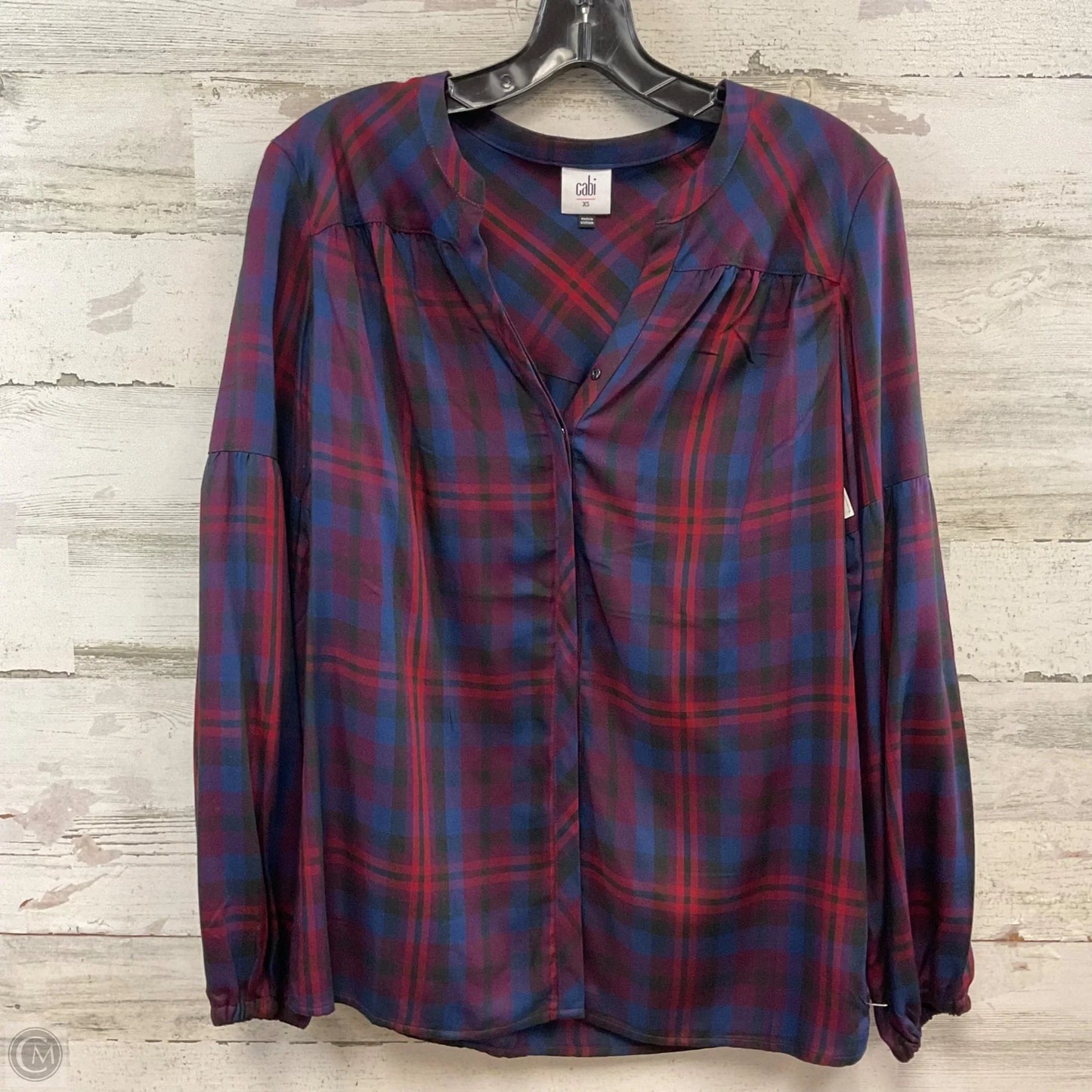 Blouse Long Sleeve By Cabi In Purple, Size: Xs