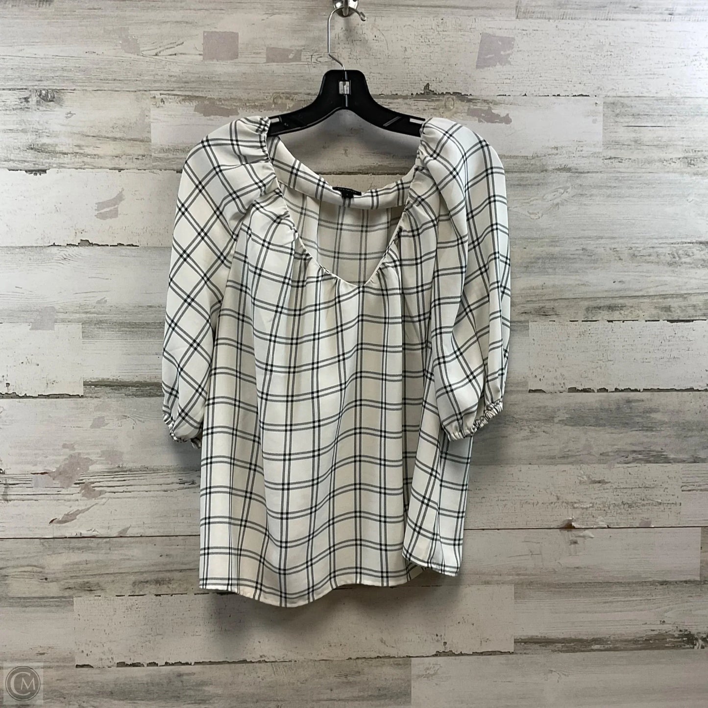 Blouse 3/4 Sleeve By Ann Taylor In White, Size: L