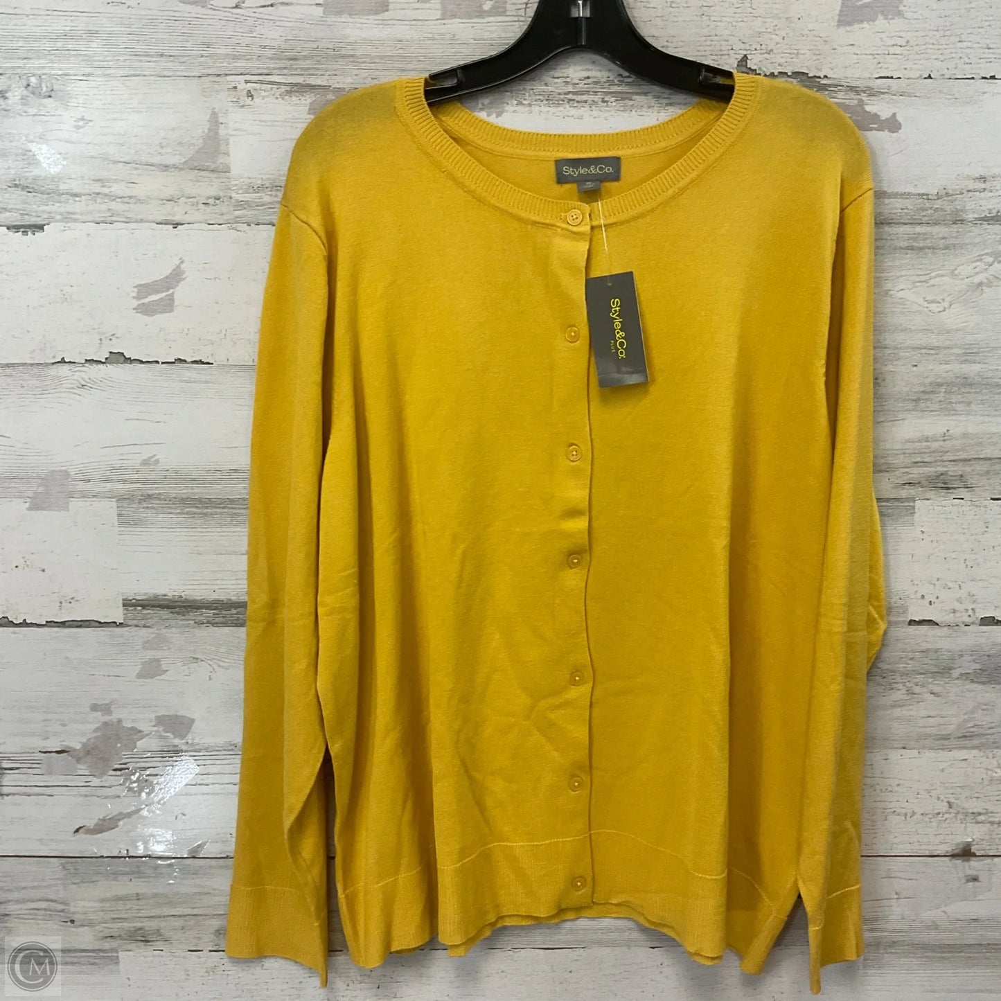 Cardigan By Style And Company In Yellow, Size: 3x