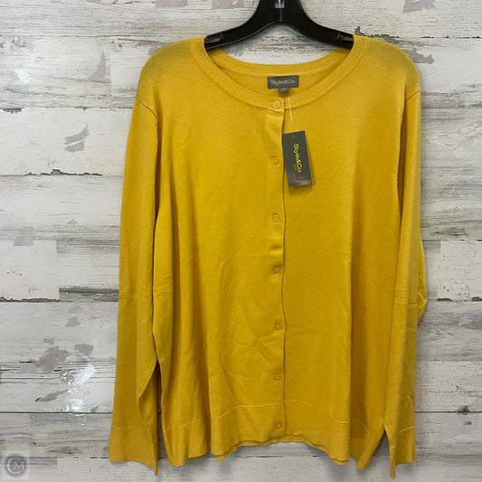 Cardigan By Style And Company In Yellow, Size: 3x