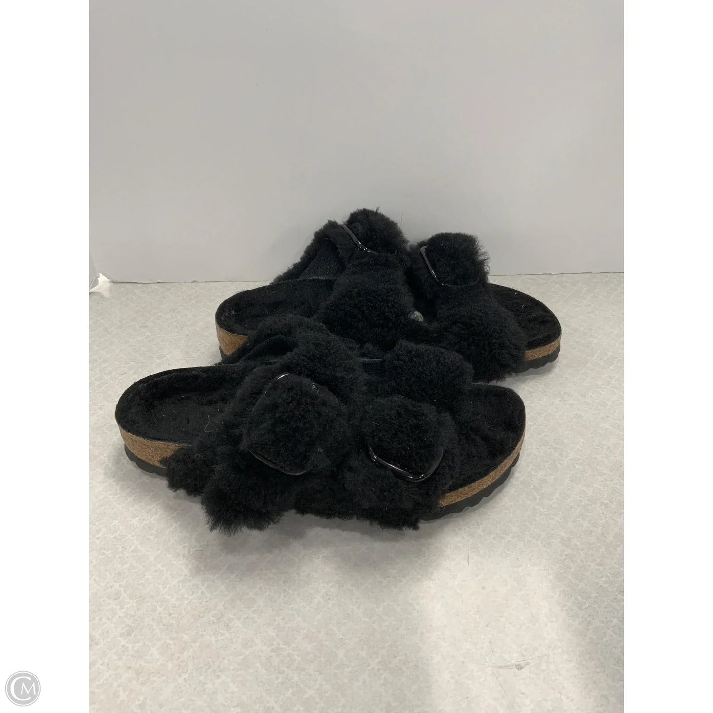 Sandals Flats By Birkenstock In Black, Size: 5