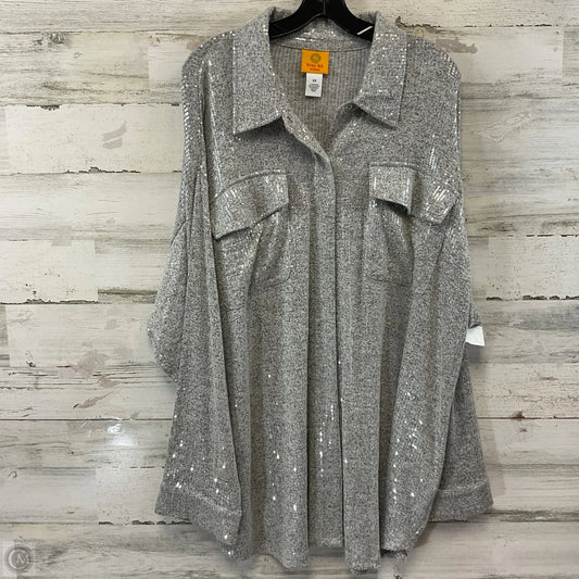 Blouse Long Sleeve By Ruby Rd In Silver, Size: 2x