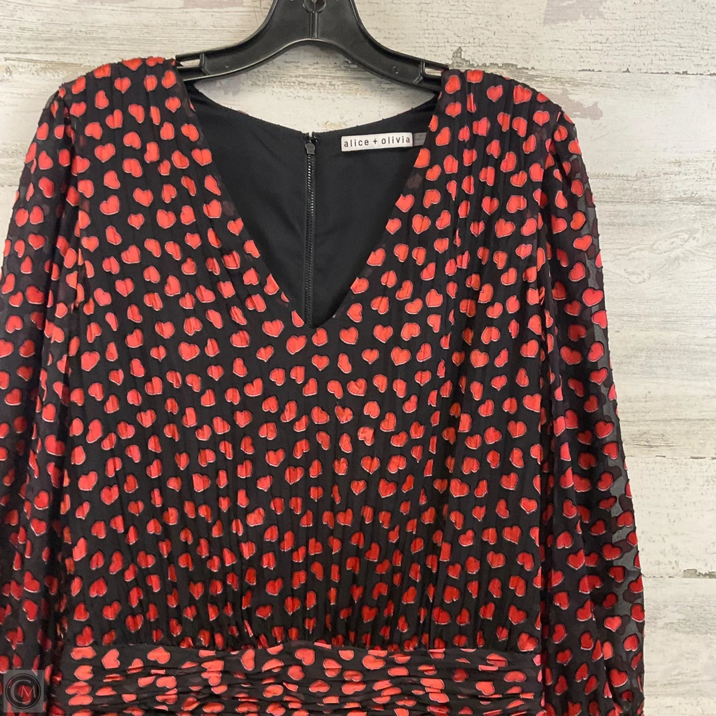Dress Designer By Alice + Olivia In Black & Red, Size: S
