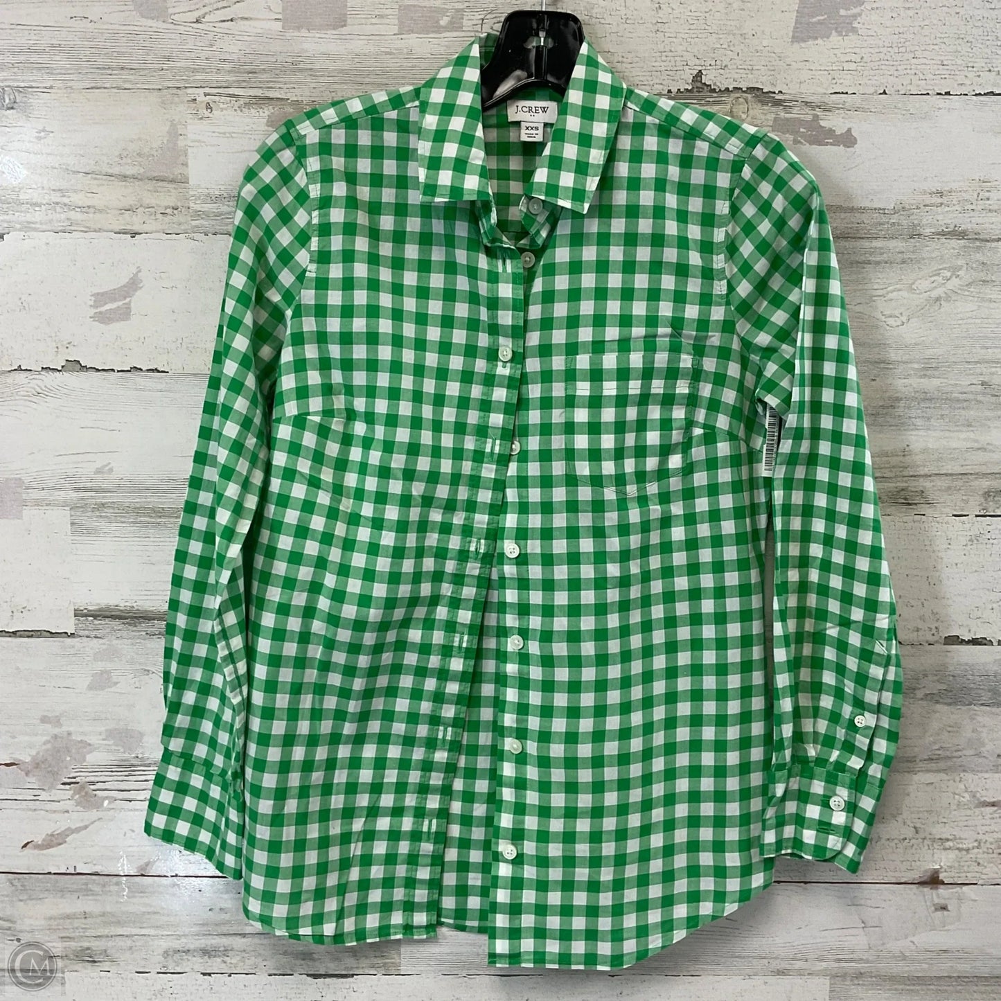Blouse Long Sleeve By J. Crew In Green, Size: Xxs