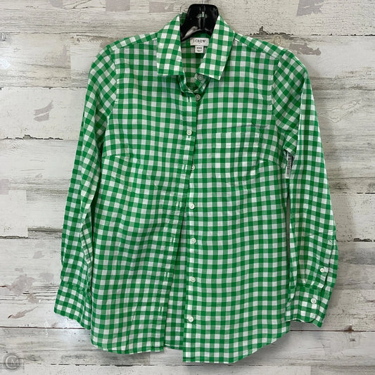 Blouse Long Sleeve By J. Crew In Green, Size: Xxs