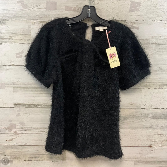 Sweater Short Sleeve By Entro In Black, Size: M