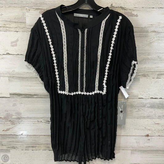 Blouse Short Sleeve By Ny Collection In Black, Size: 2x