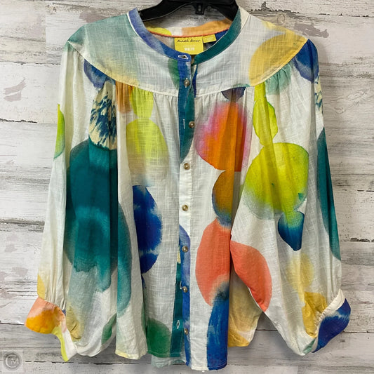 Blouse 3/4 Sleeve By Maeve In Tan, Size: Xl
