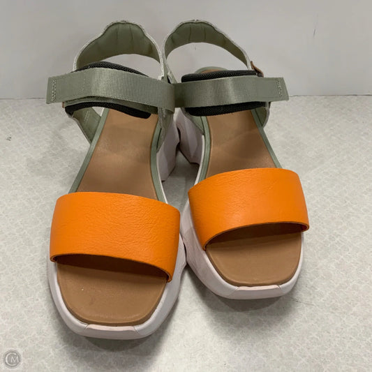 Sandals Heels Wedge By Sorel In Green, Size: 8.5