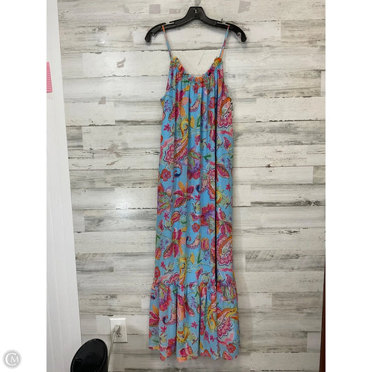 Dress Casual Maxi By Nicole Miller In Blue, Size: Xl