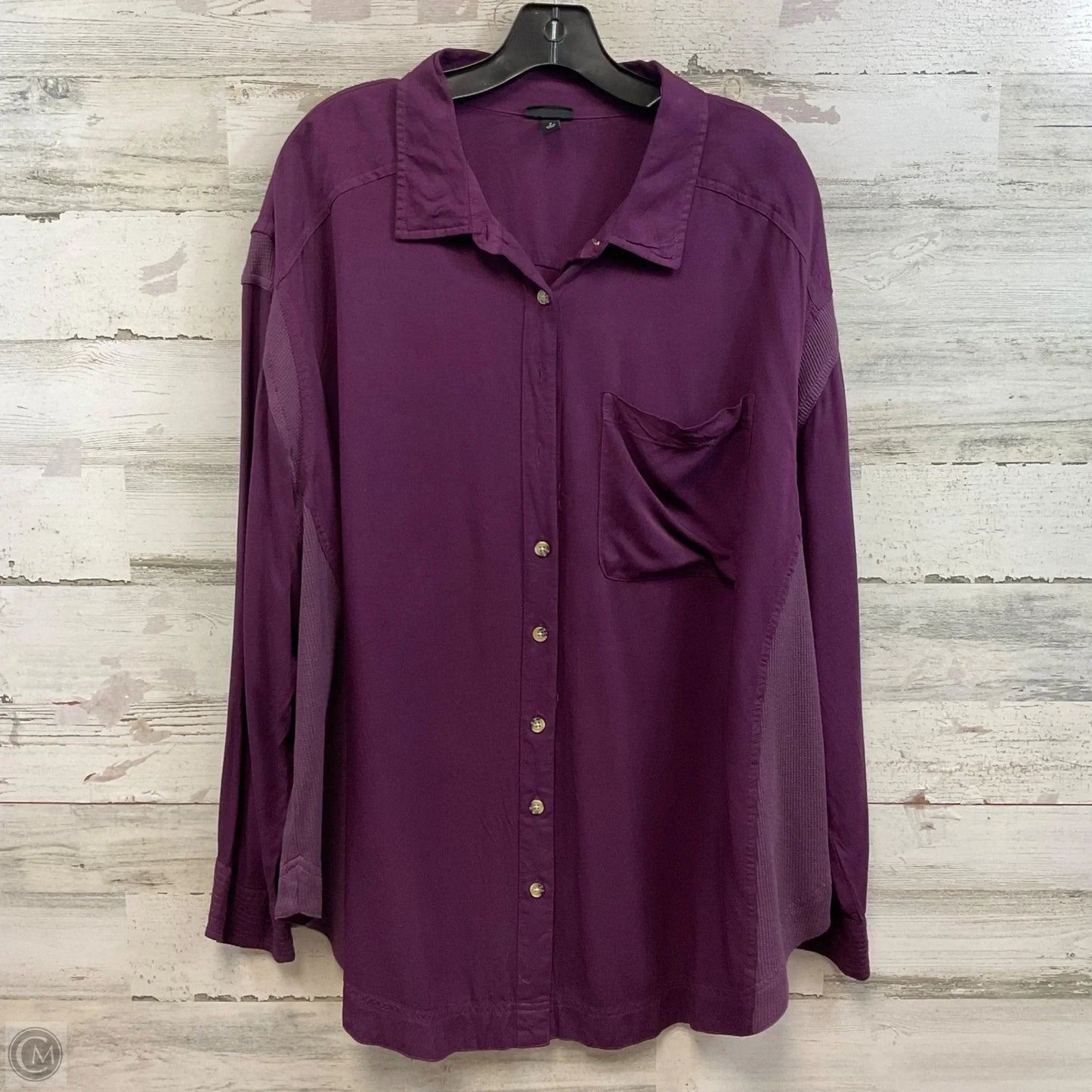 Blouse Long Sleeve By Torrid In Purple, Size: 2x