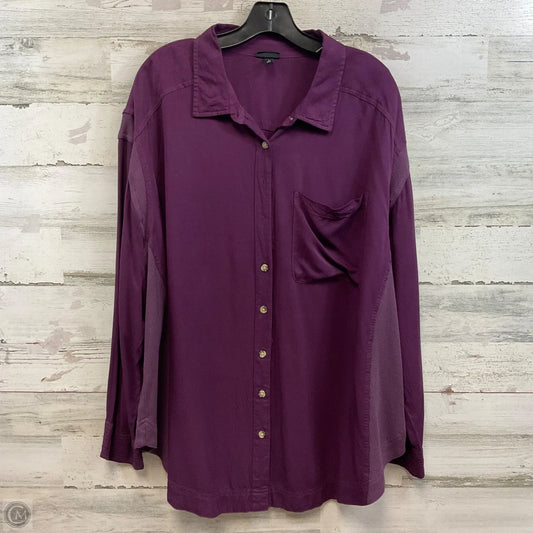 Blouse Long Sleeve By Torrid In Purple, Size: 2x