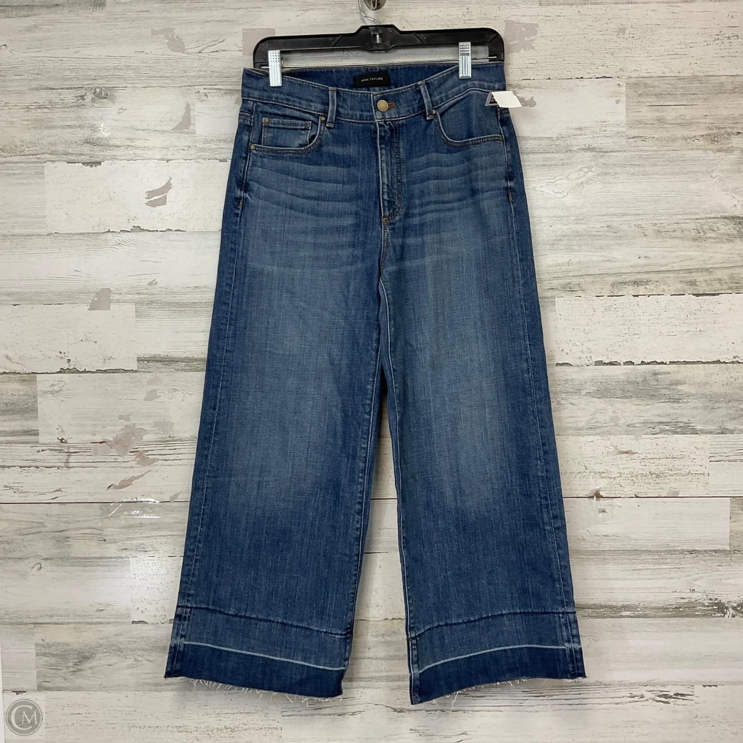 Jeans Wide Leg By Ann Taylor In Blue Denim, Size: 4