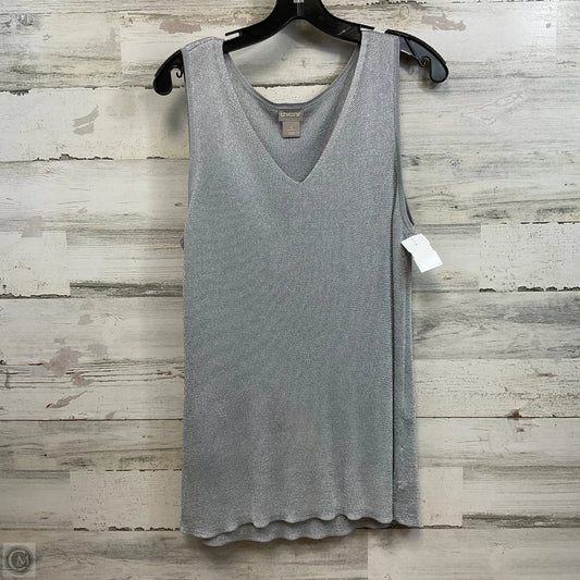 Top Sleeveless By Chicos In Grey, Size: L