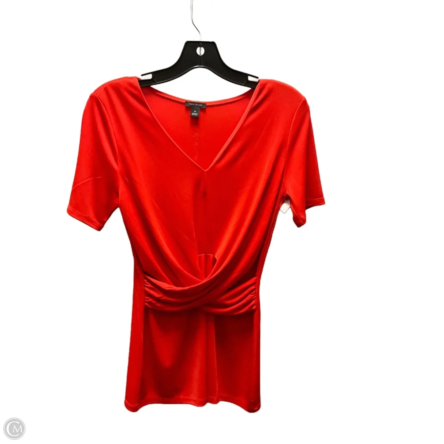 Blouse Short Sleeve By Ann Taylor In Red, Size: Xs