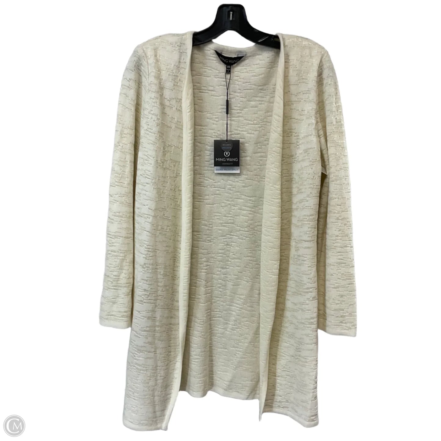Sweater Cardigan By Ming Wang In Cream, Size: Xs