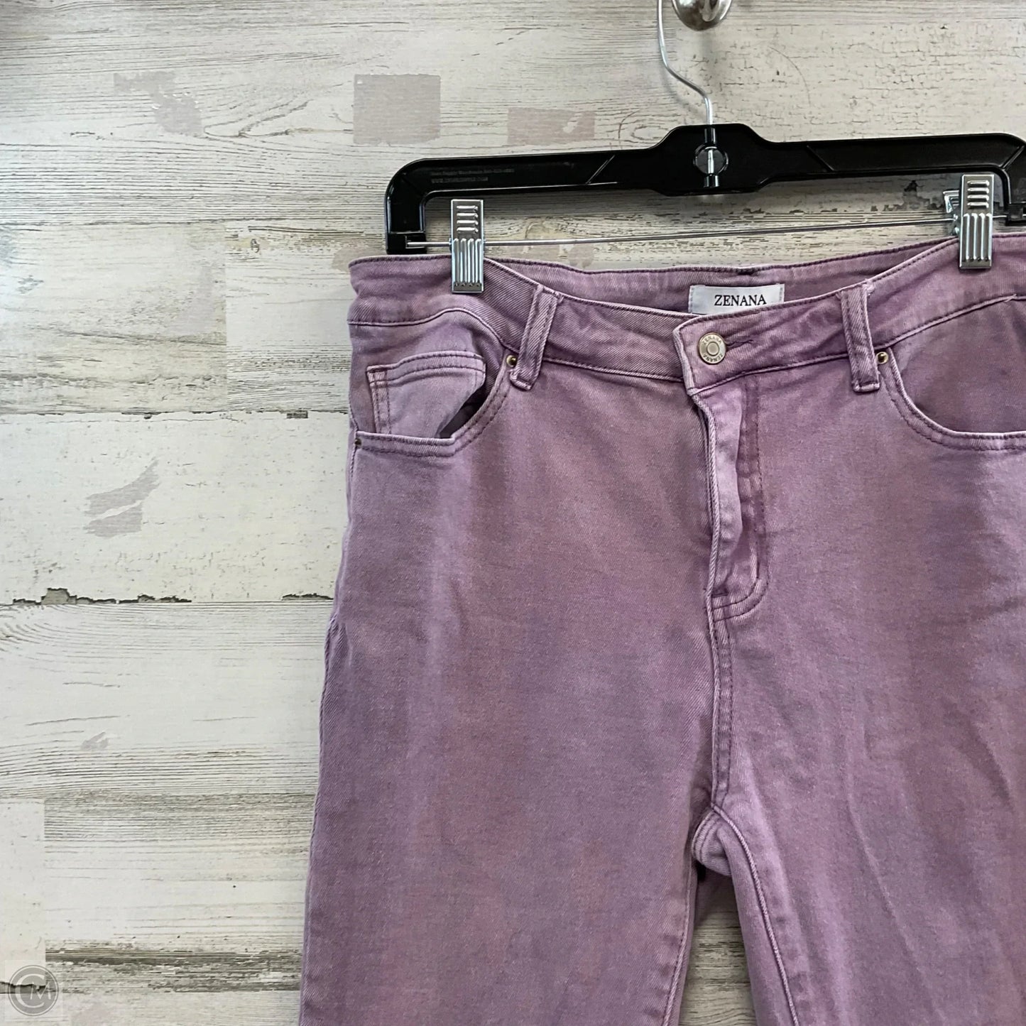 Jeans Flared By Zenana Outfitters In Purple Denim, Size: L