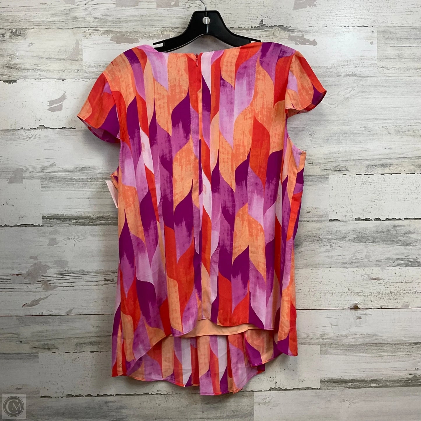 Blouse Short Sleeve By Worthington In Purple, Size: Lp