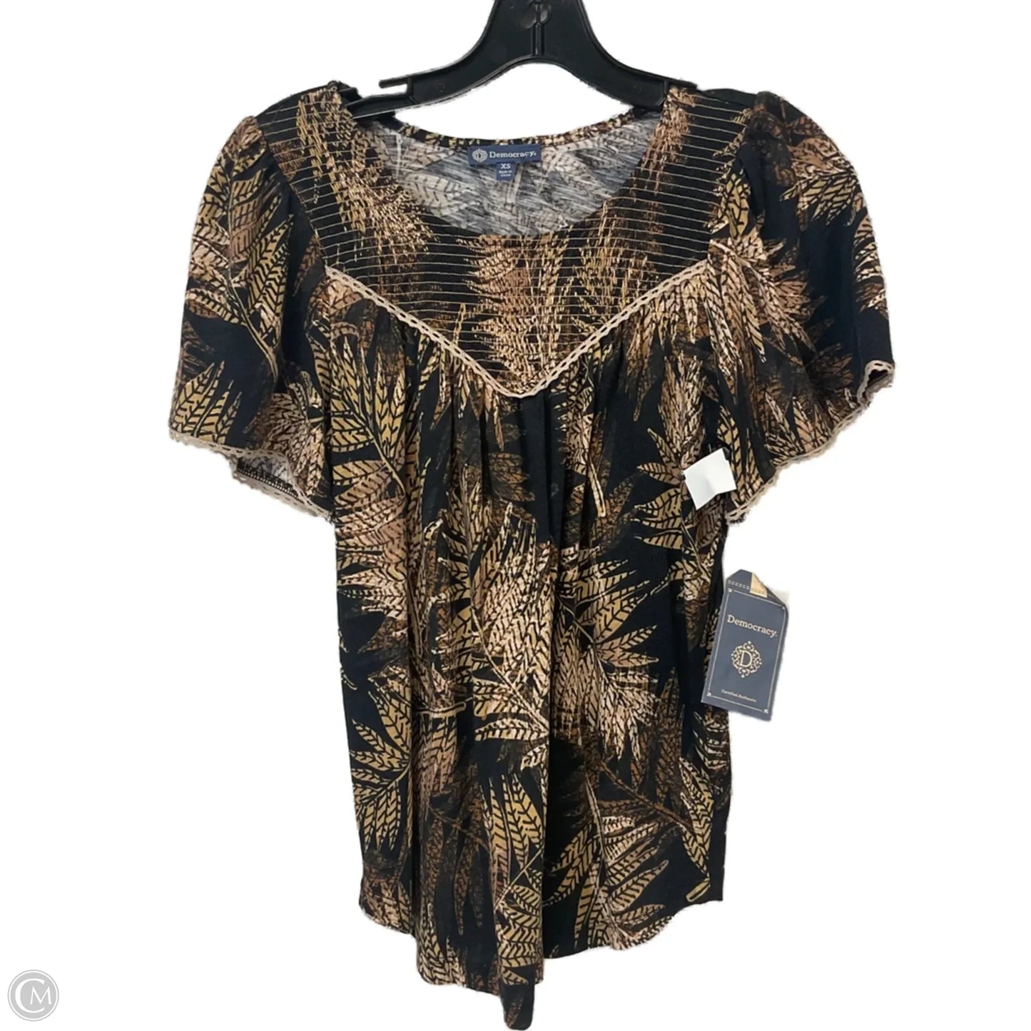 Top Short Sleeve By Democracy In Brown, Size: Xs