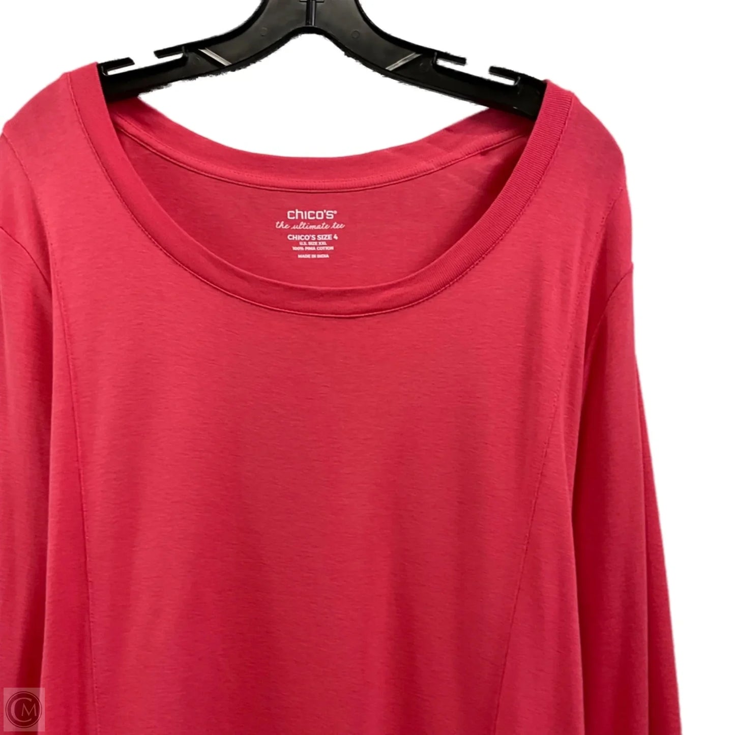 Top Long Sleeve By Chicos In Pink, Size: Xxl