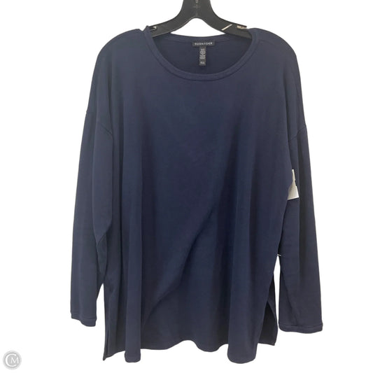 Top Long Sleeve By Eileen Fisher In Blue, Size: M