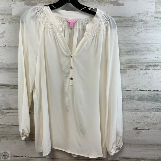 Blouse Long Sleeve By Lilly Pulitzer In Cream, Size: S