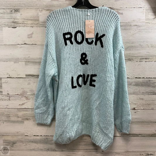 Sweater Cardigan By FASHION In Blue, Size: S