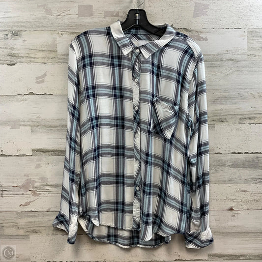 Blouse Long Sleeve By Rails In Blue, Size: L