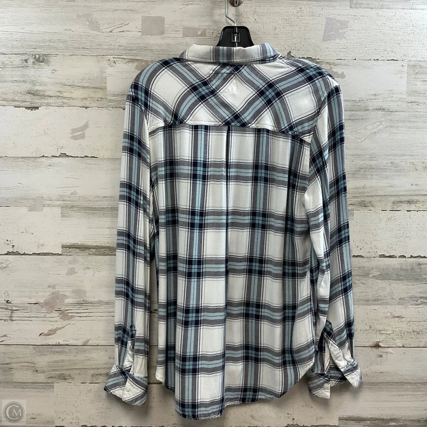 Blouse Long Sleeve By Rails In Blue, Size: L