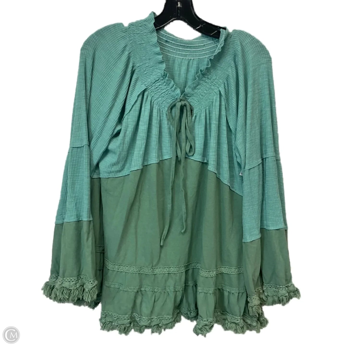 Blouse Long Sleeve By Pol In Green, Size: M