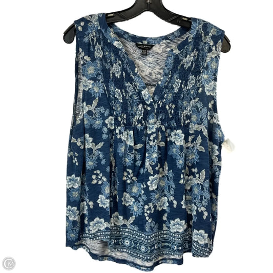 Blouse Sleeveless By Lucky Brand In Blue, Size: Xl