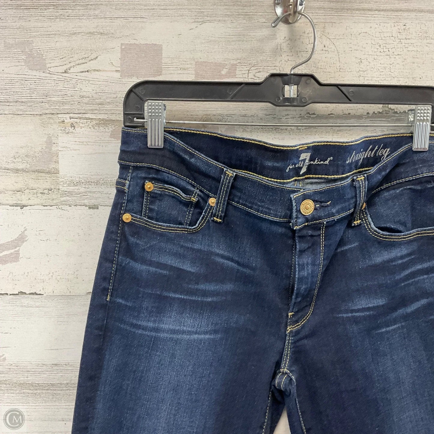 Jeans Straight By 7 For All Mankind In Blue Denim, Size: 10