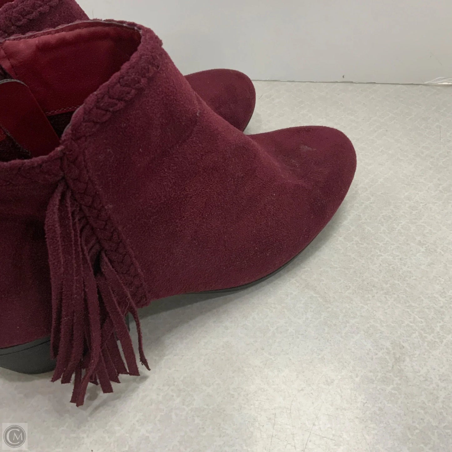 Boots Ankle Heels By Nature Breeze In Maroon, Size: 8.5