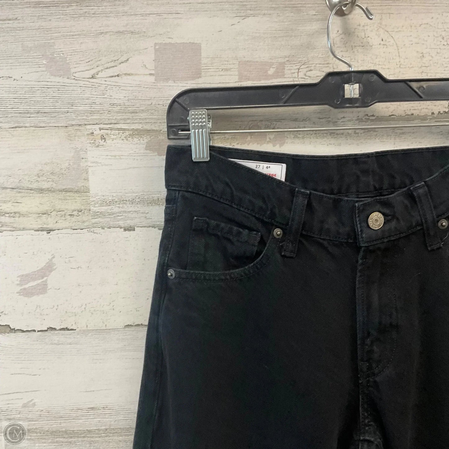 Jeans Straight By Gap In Black Denim, Size: 4