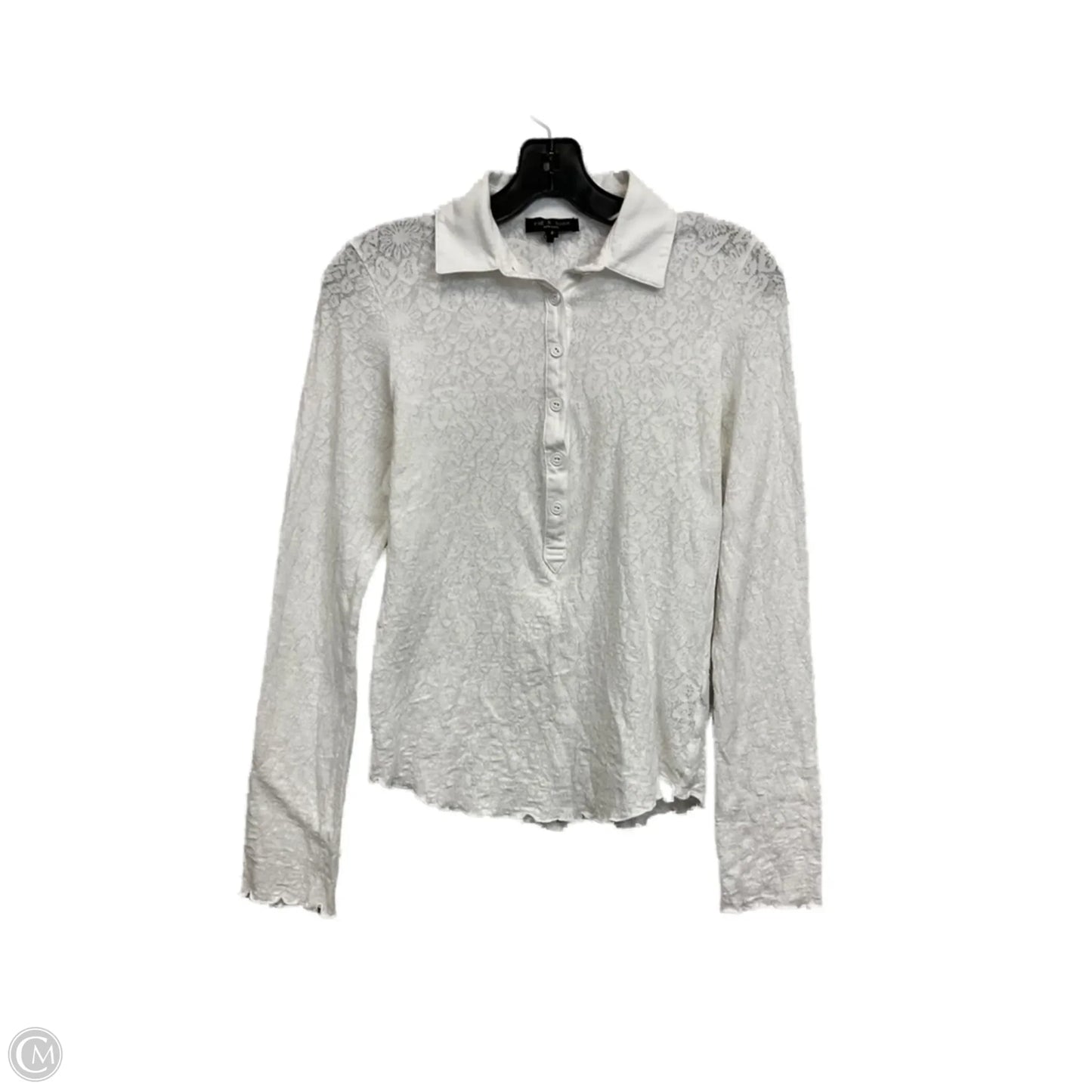 Top Long Sleeve By Rag And Bone In White, Size: S
