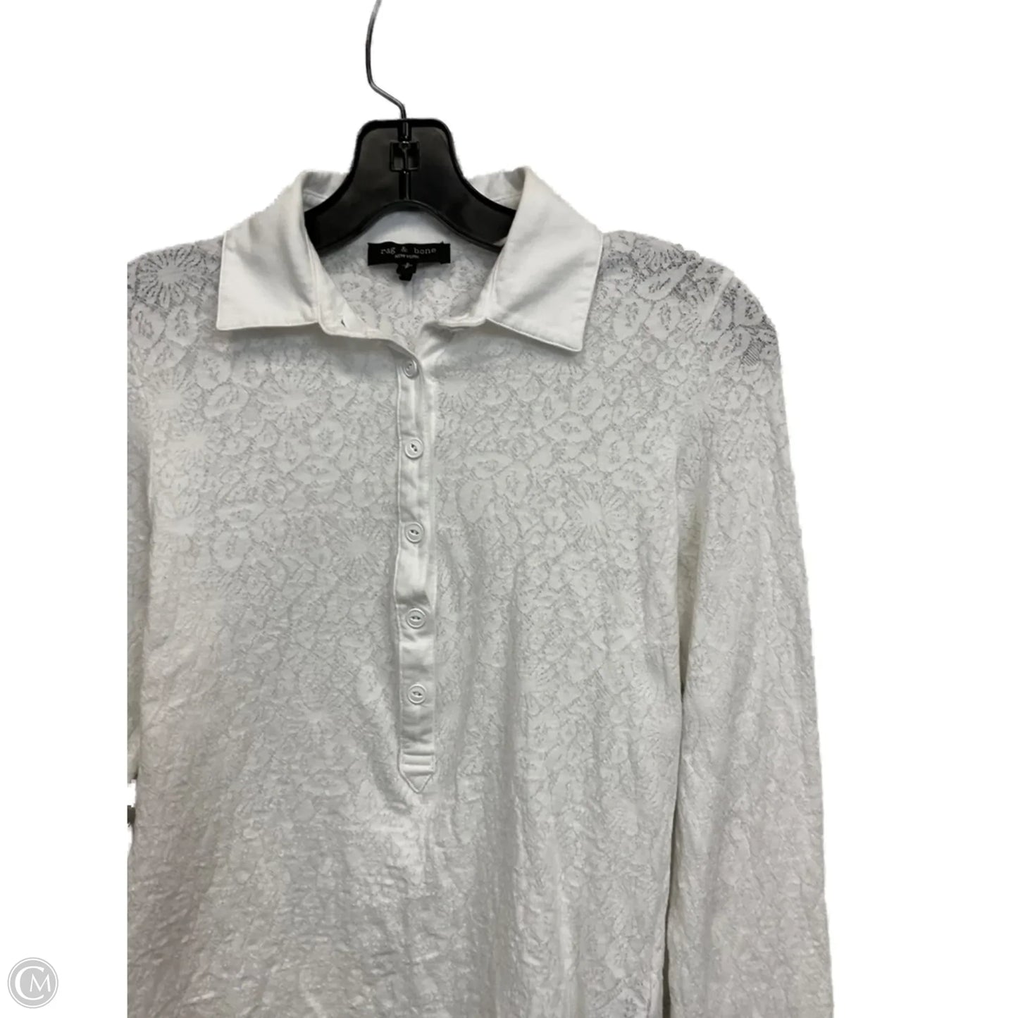Top Long Sleeve By Rag And Bone In White, Size: S