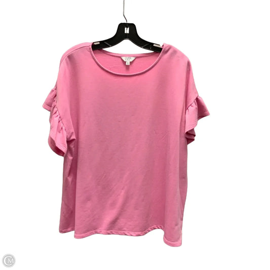 Top Short Sleeve By Crown And Ivy In Pink, Size: Xl