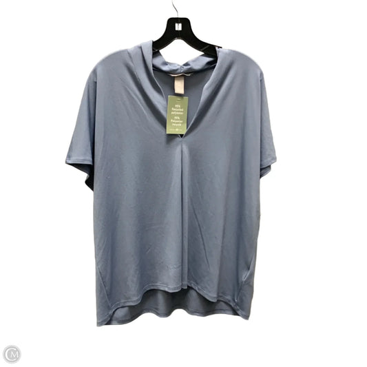 Blouse Short Sleeve By H&m In Blue, Size: Xl