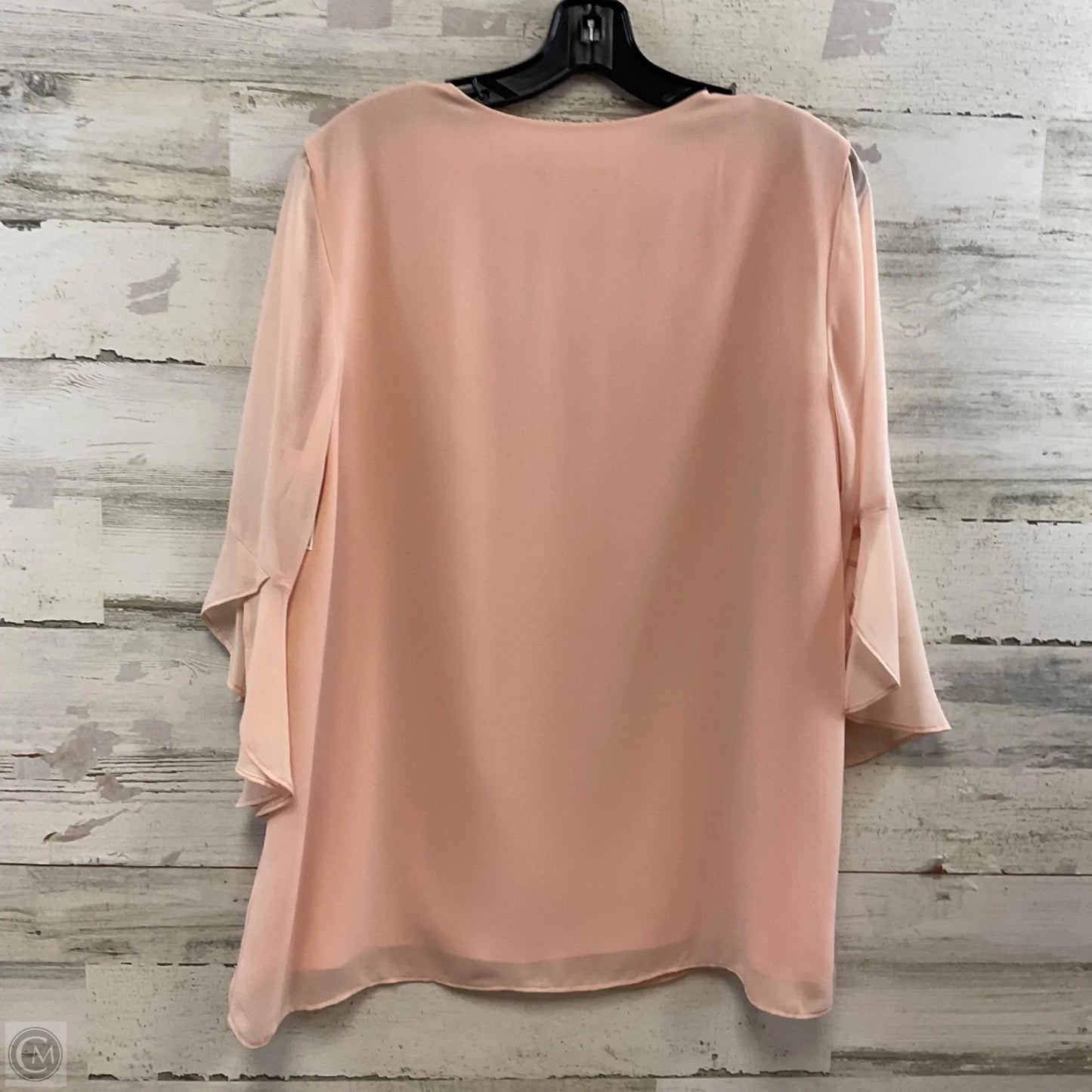 Blouse 3/4 Sleeve By Calvin Klein In Pink, Size: L