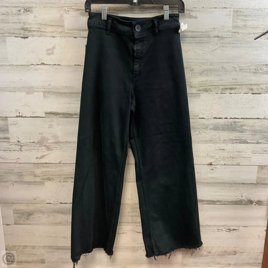 Jeans Wide Leg By Zara In Black Denim, Size: 4