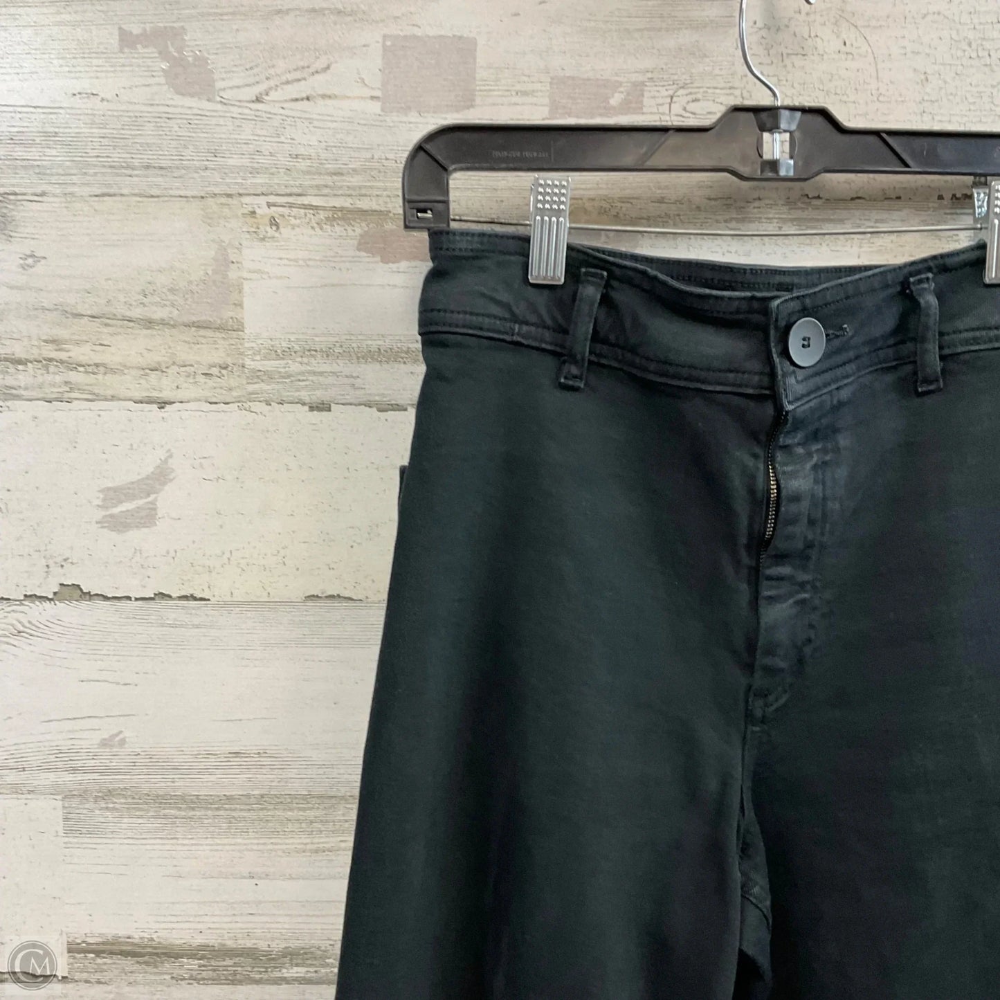 Jeans Wide Leg By Zara In Black Denim, Size: 4