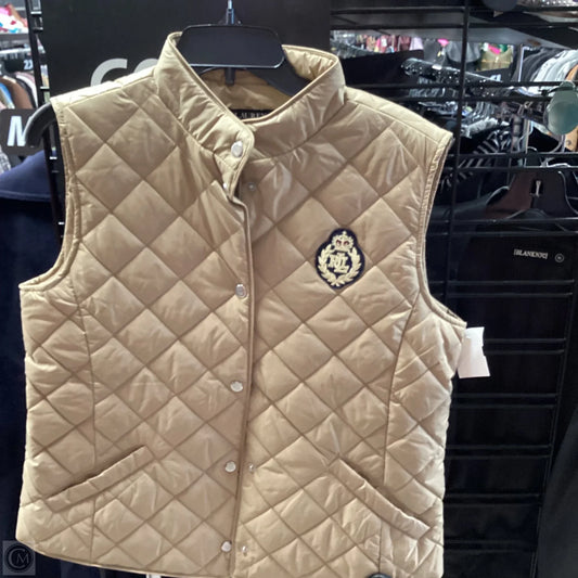 Vest Puffer & Quilted By Lauren By Ralph Lauren In Gold, Size: M