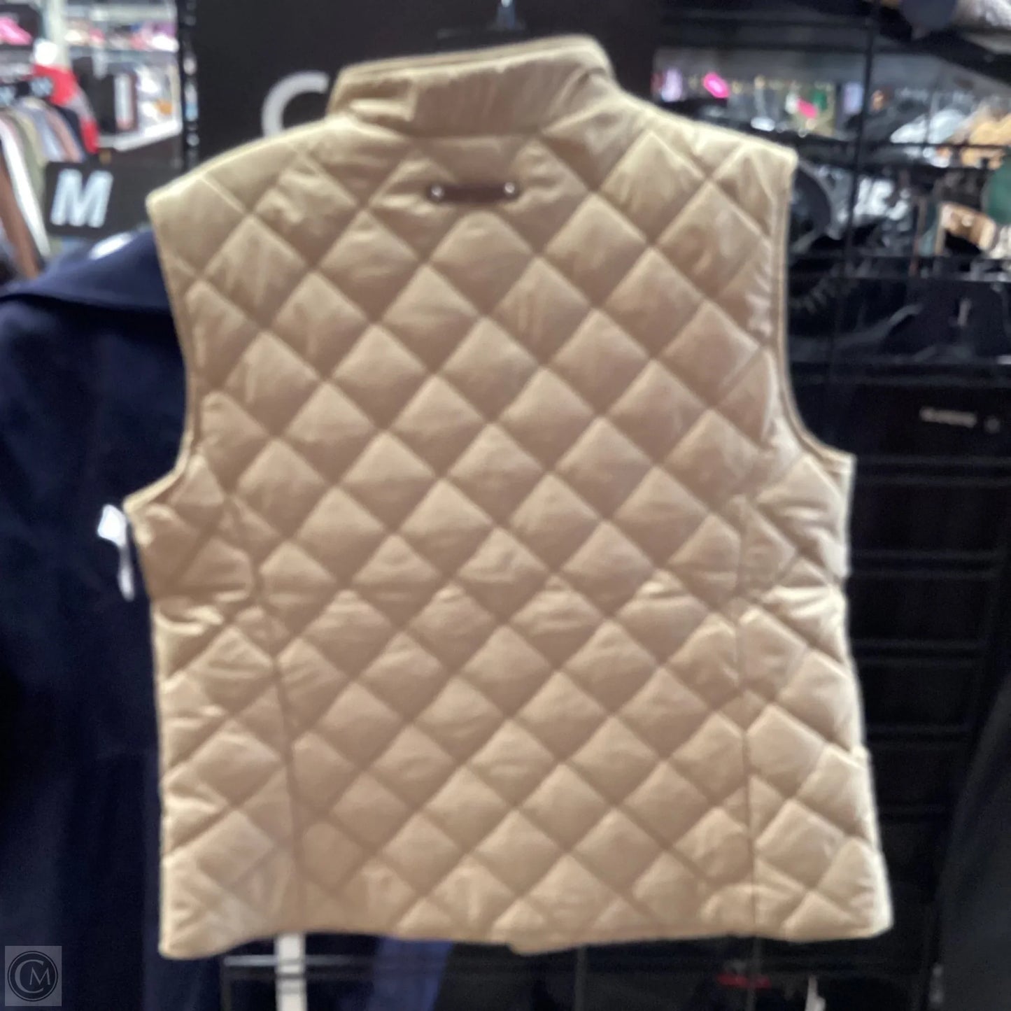 Vest Puffer & Quilted By Lauren By Ralph Lauren In Gold, Size: M