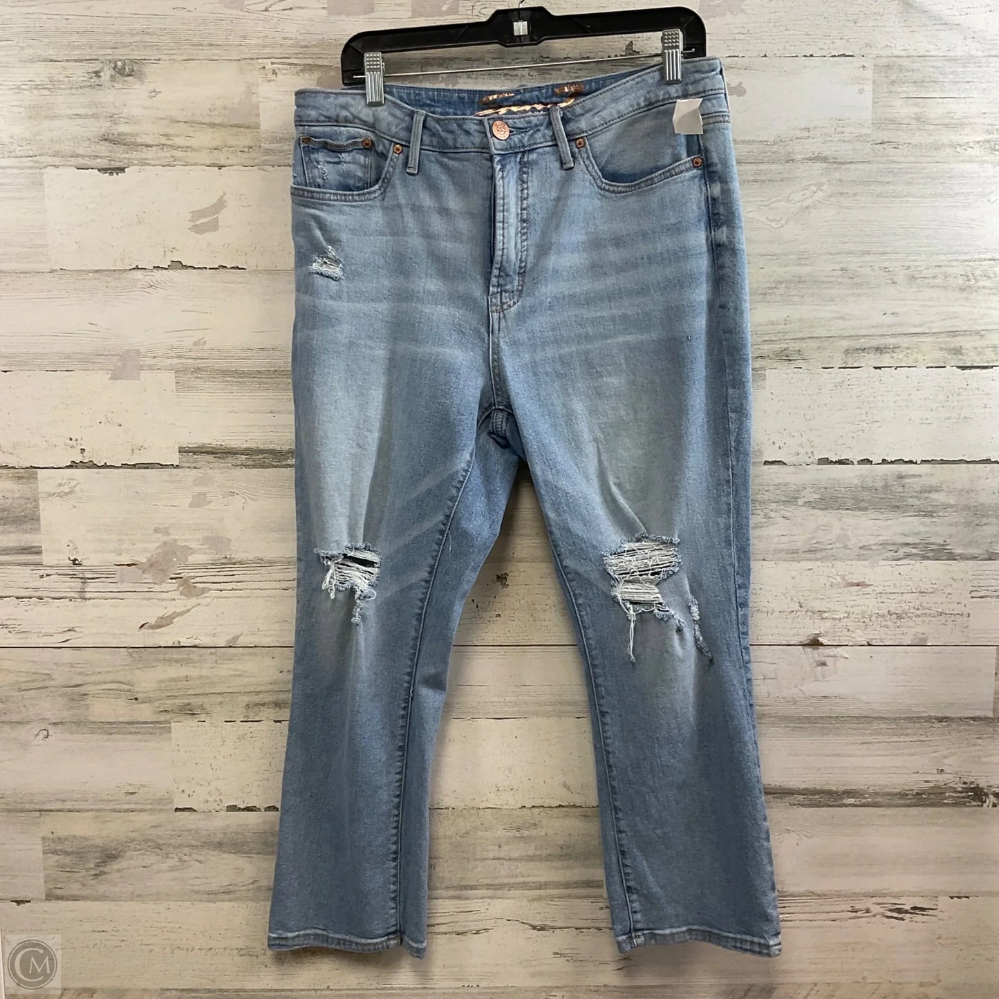 Jeans Straight By Seven 7 In Blue Denim, Size: 12