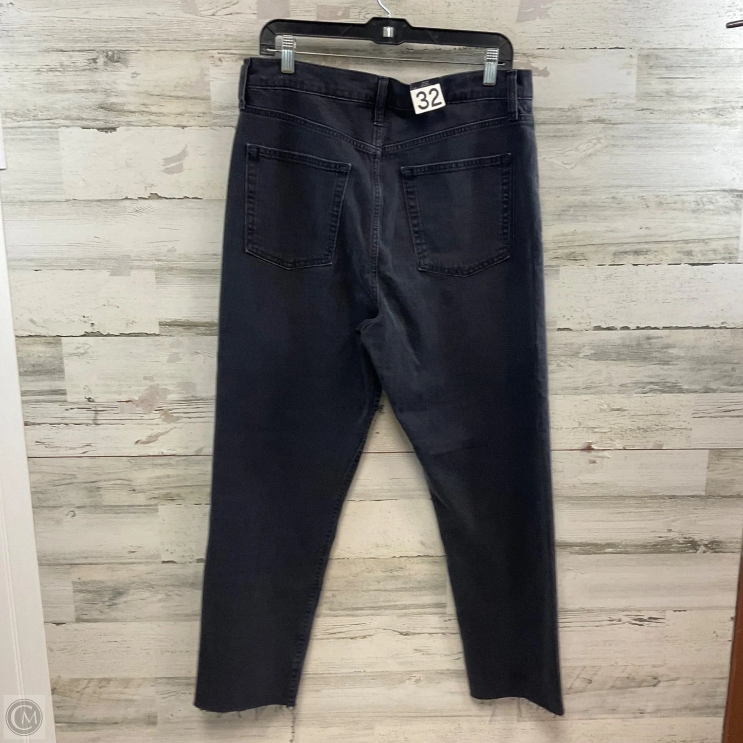 Jeans Straight By Gap In Black Denim, Size: 14