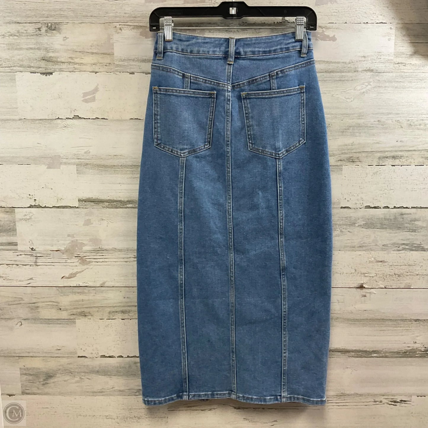Skirt Midi By House Of Harlow In Blue Denim, Size: 6