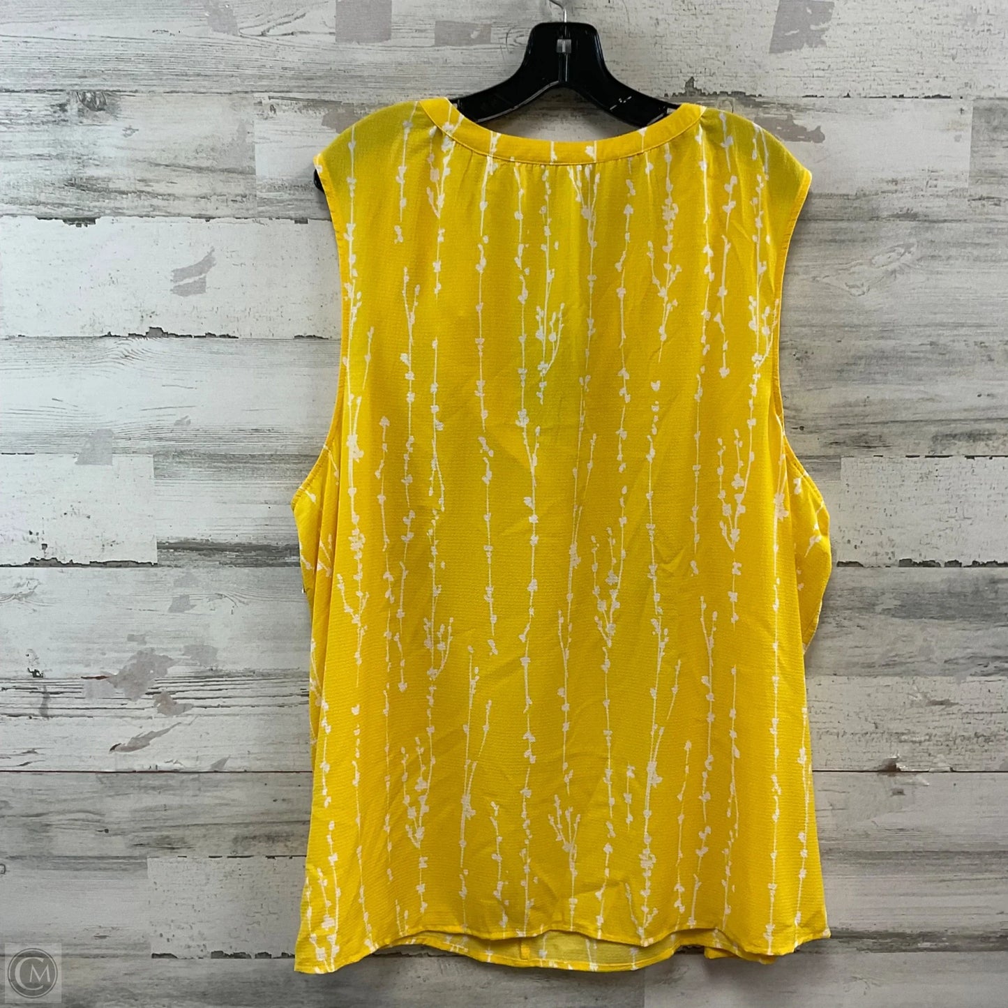 Blouse Sleeveless By Ava & Viv In Yellow, Size: 3x